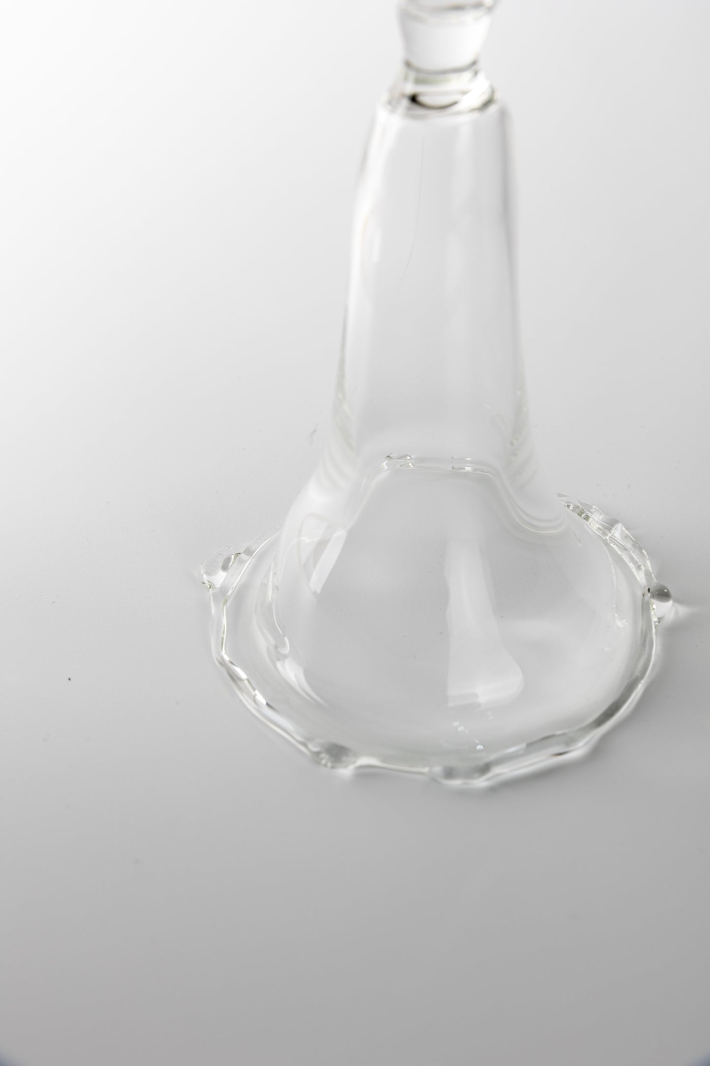 Base of handmade champagne clear glass