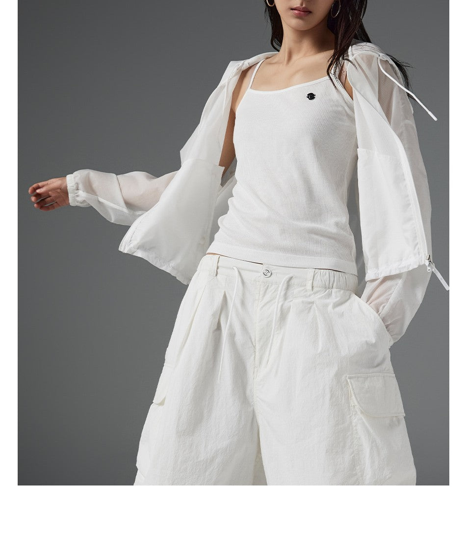 Women’s Packable Clear Wind Jacket – lightweight transparent hooded windbreaker