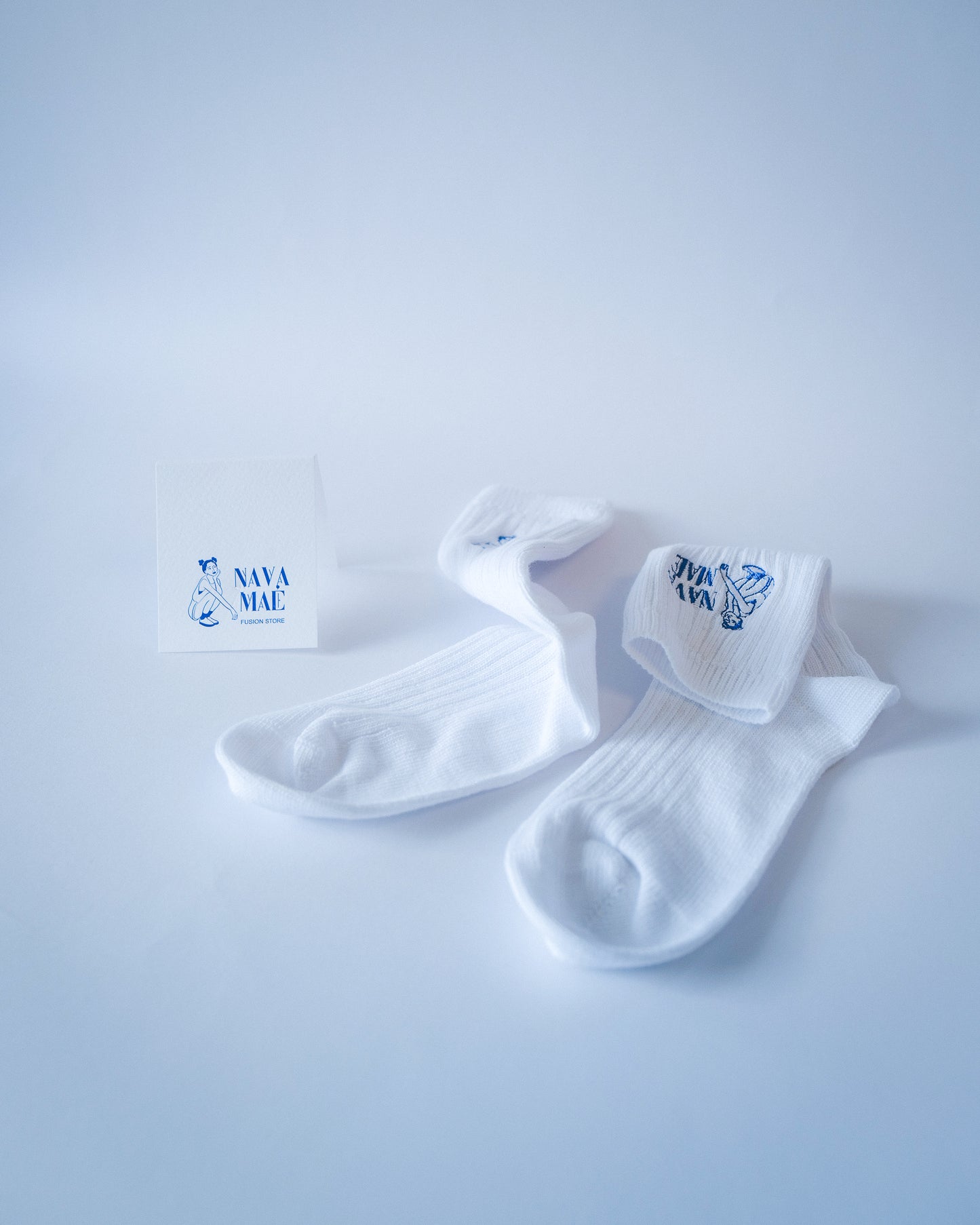 Socks with embroidered logo