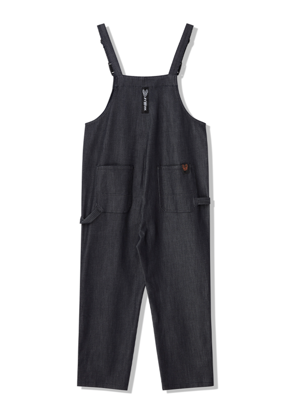 Denim jumpsuit med lav lynlås