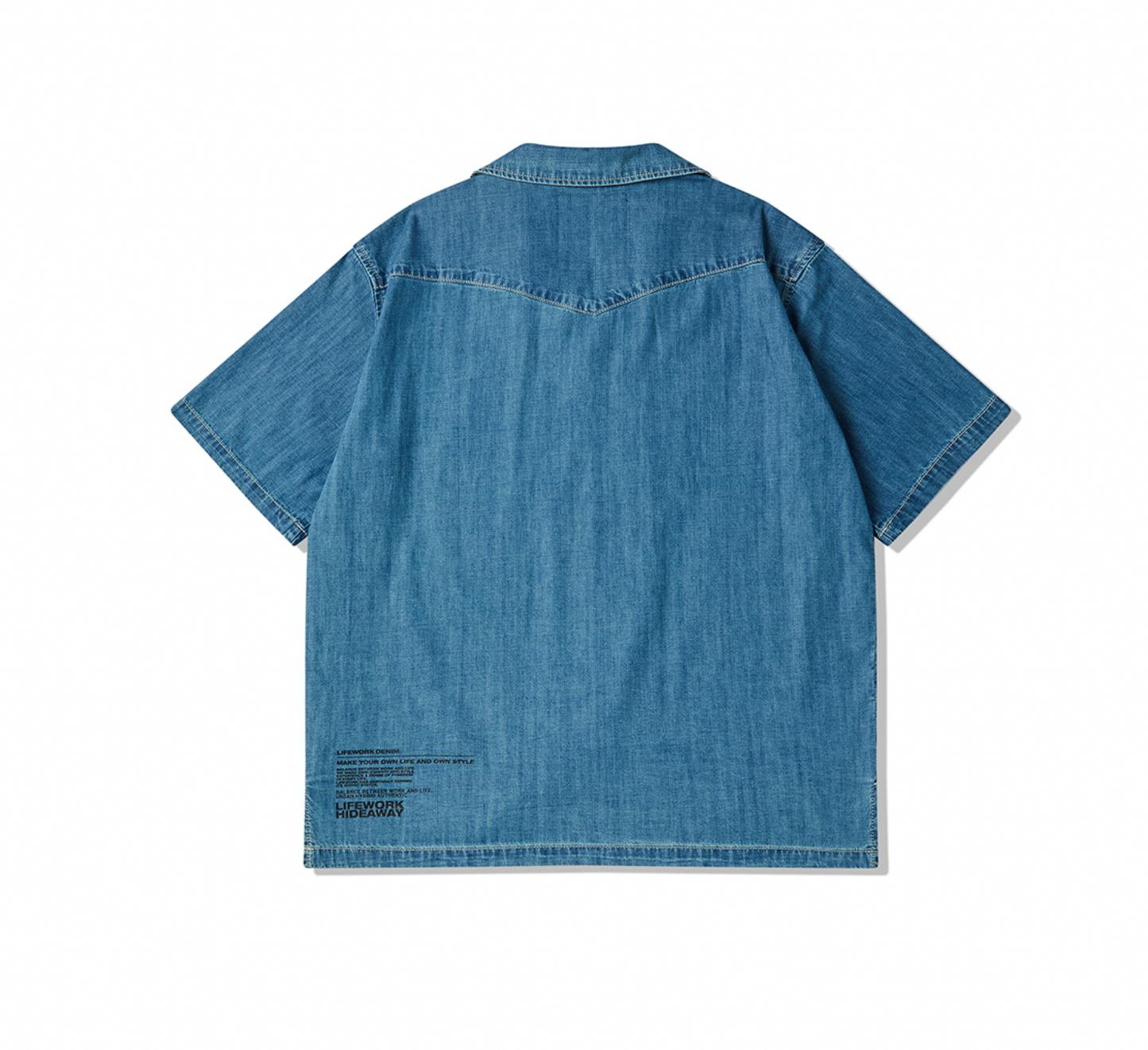 Black Label Denimskjorte med åben krave