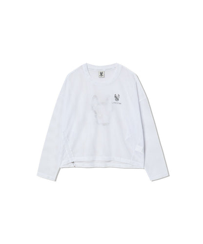 Women’s Mesh Short Long Sleeve T-Shirt – lightweight sheer mesh top in modern minimalist style