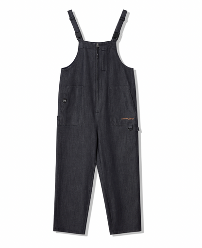 Denim jumpsuit med lav lynlås