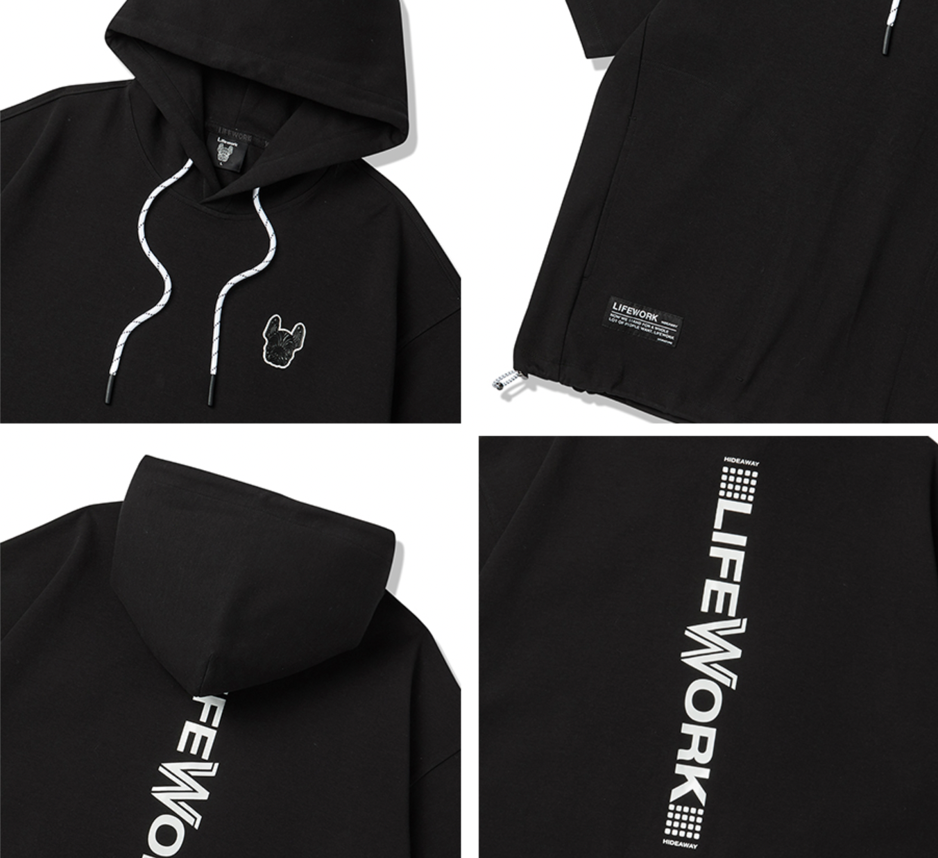 Short-sleeved hooded sweatshirt