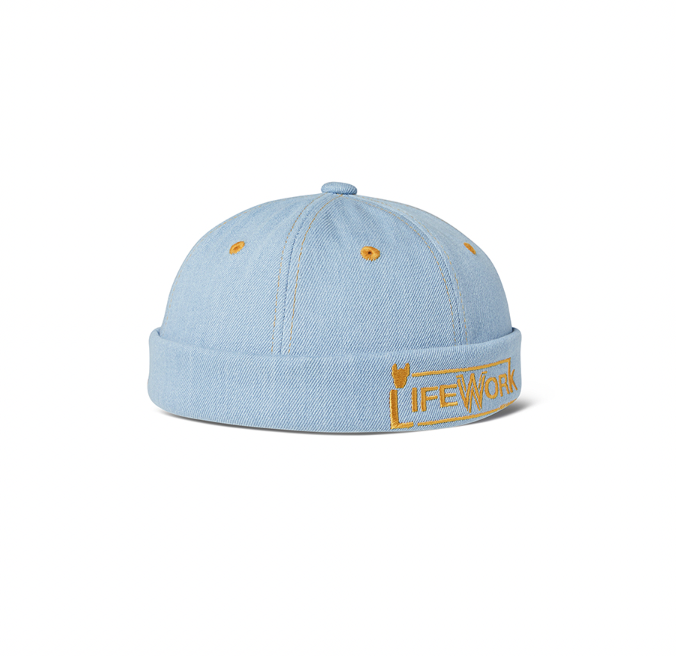 Stitched denim watch cap