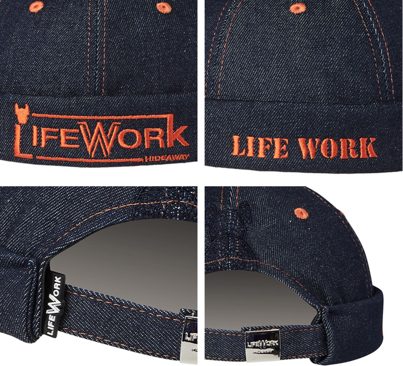 Stitched denim watch cap