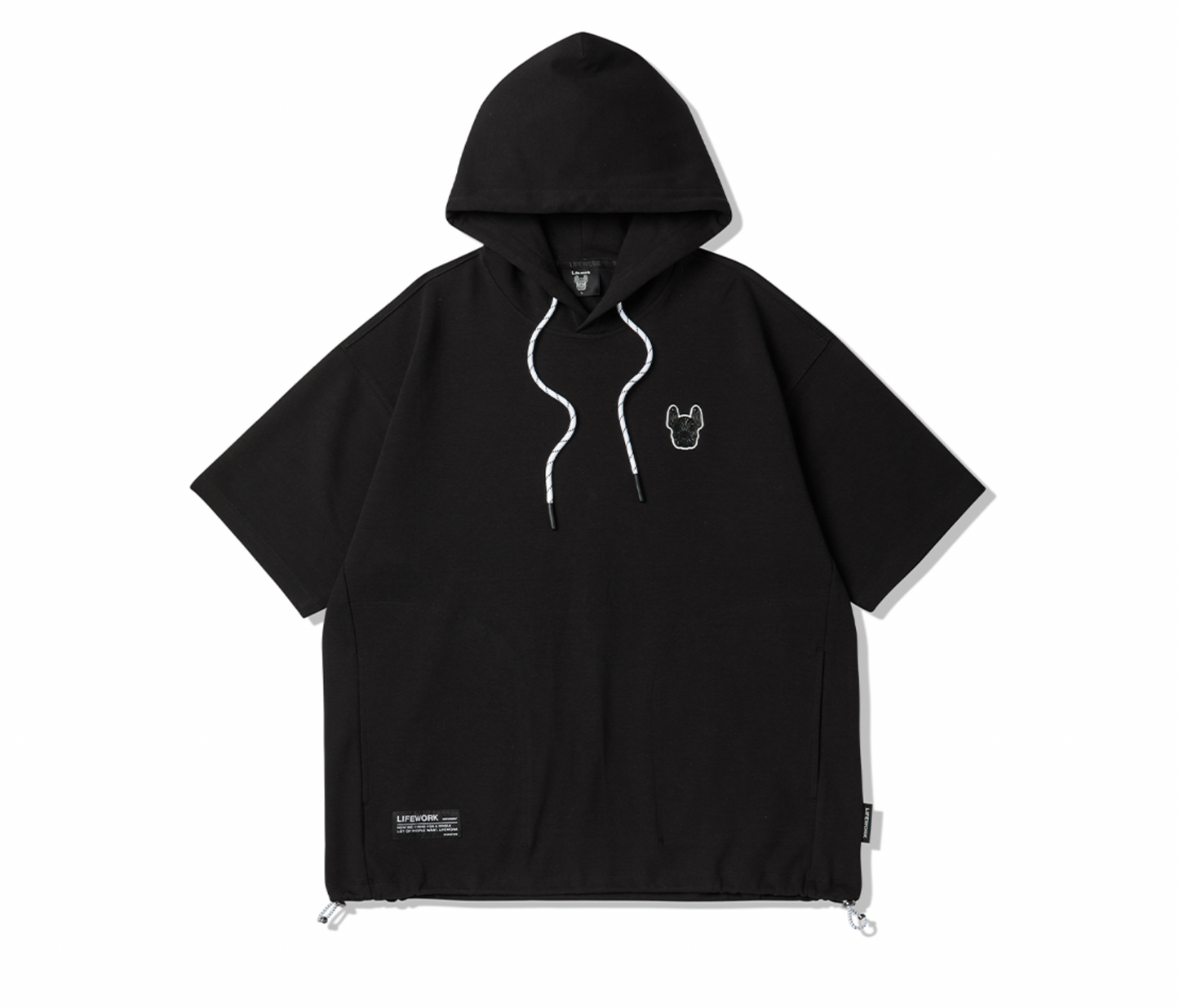Short-sleeved hooded sweatshirt
