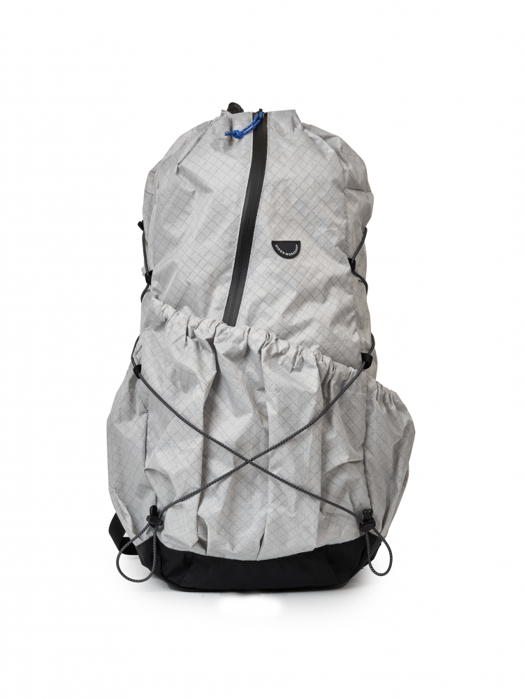 Gray lightweight backpack with black straps 
