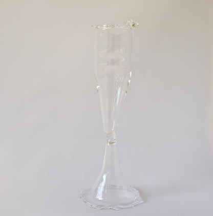 Handmade clear champagne glass